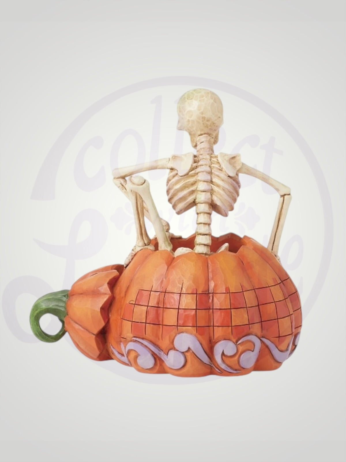 Jim Shore Heartwood Creek - Scared to the Bone Skeleton Pumpkin Halloween Figurine